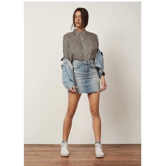 Boyish The Corey Ripped Denim Skirt in Dr. Strangelove - Picture 12 of 12